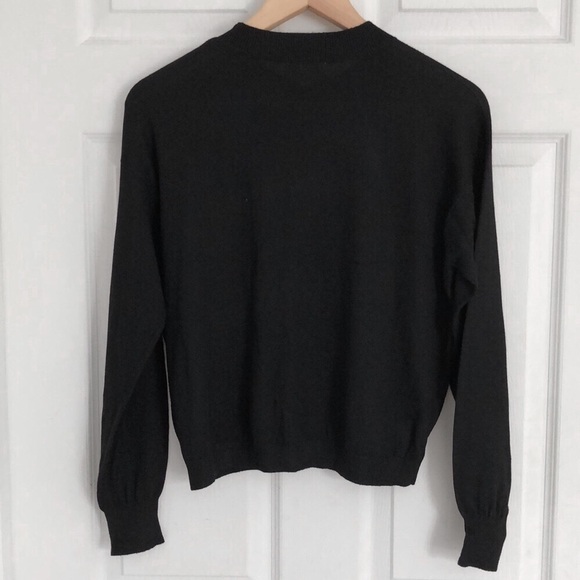 Plain black crewneck sweater - Picture 5 of 5